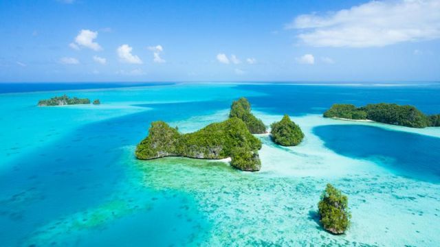 Photograph of idyllic islands in Micronesia