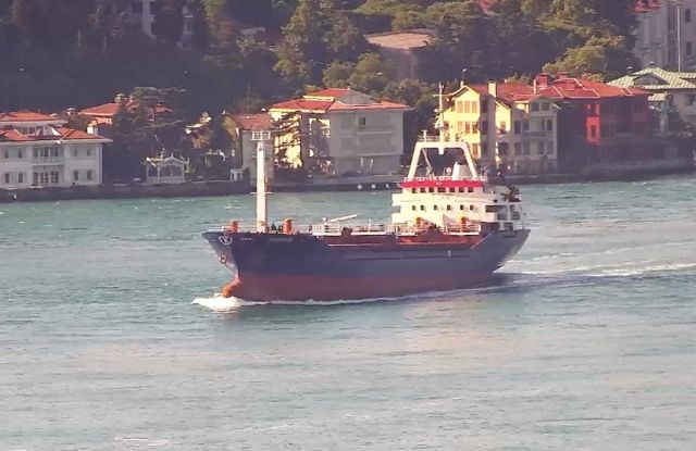 10 Temmuz tarihli bu fotoğrafta Şükrü Okan adlı geminin Boğaz'dan geçtiği görülüyor