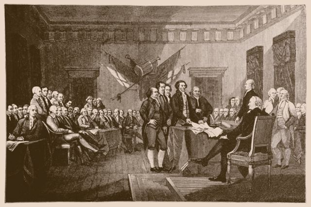 Pintura de la firma de la Independencia de EE.UU.