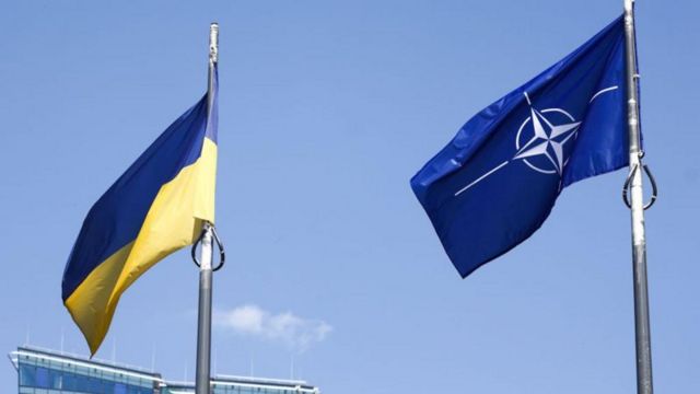 Прапори НАТО і України