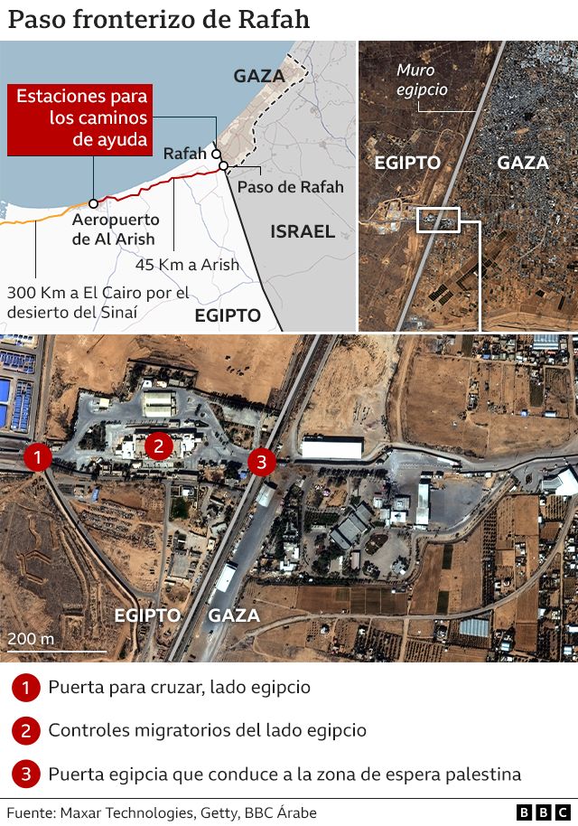 Mapa de la zona de Rafah. 