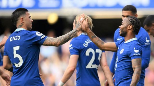 Chelsea players celebrate
