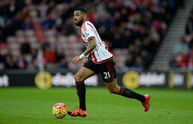  Yann M'Vila of Sunderland during the Barclays Premier League match between Sunderland and Bournemouth at The Stadium of Light on January 23, 2016