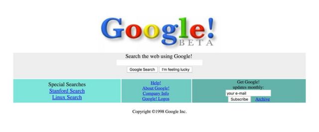 La página inicial de Google