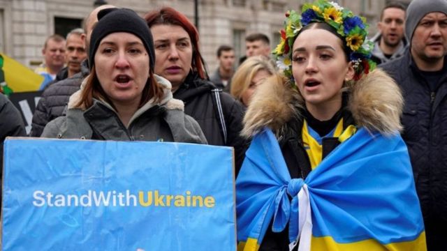 protesto pró-Ucrânia