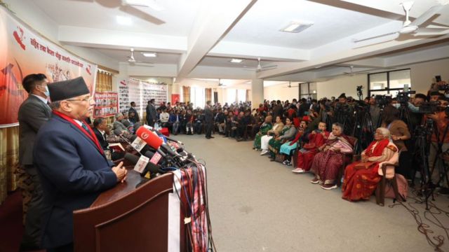  सहिद तथा बेपत्ता योद्धा सन्तति फाउन्डेशनले आयोजना गरेको कार्यक्रममा बोल्दै प्रचण्ड