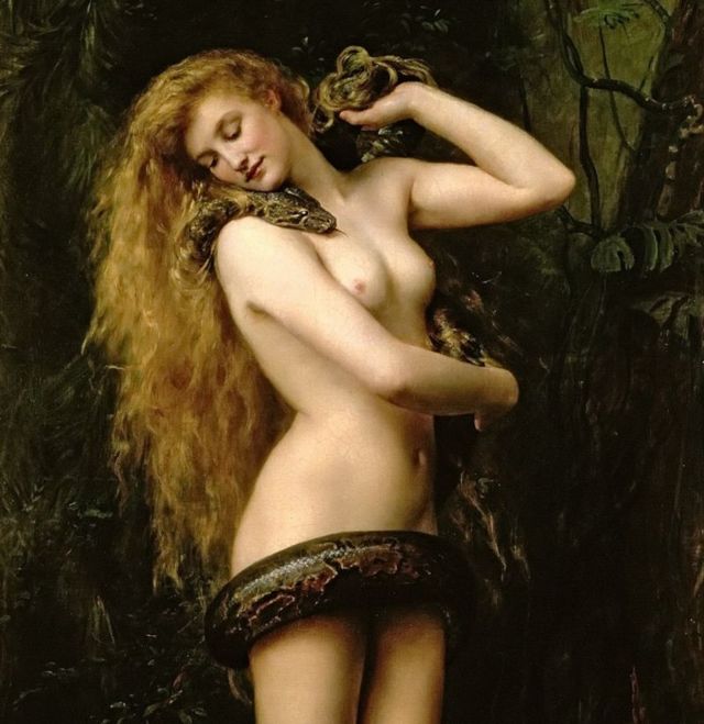 Detalhe de "Lilith" de John Collier (1887).