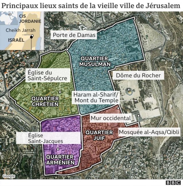 Image satellite de la citée Valha de Jérusalem