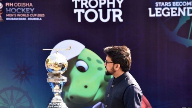 Union Sports Minister Anurag Thakur during the cup tour