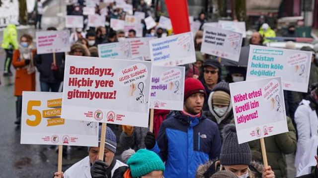 İstanbul'da doktorların eylemi