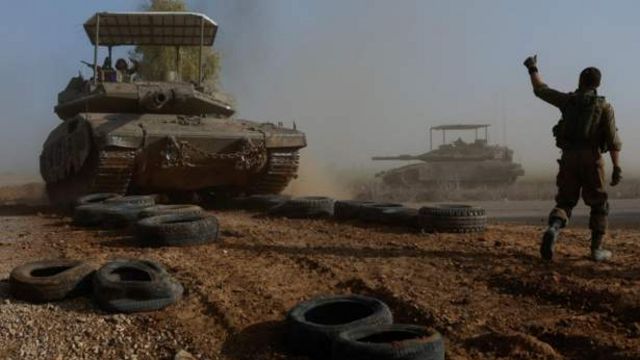 Израильские танки возле Хан-Юниса
