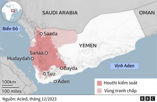Houthi kiểm soát khu vực đông dân cư của Yemen