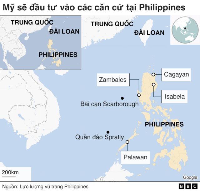 Mỹ mở rộng căn cứ ở Philippines hoàn thành vòng vây Trung Quốc - BBC News  Tiếng Việt
