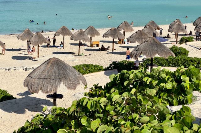 Una playa en Cancún, México