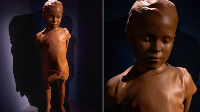 plastik çocuk heykeli