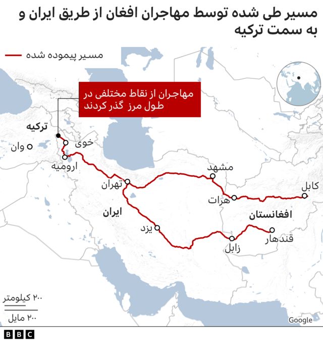 مسیر قاچاق انسان 