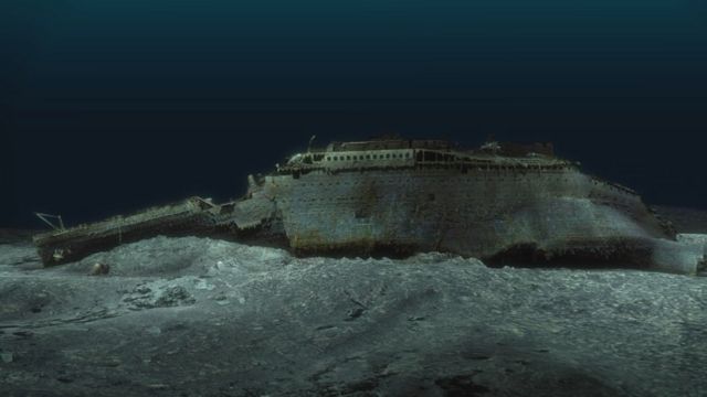 Destroços do Titanic em 3D
