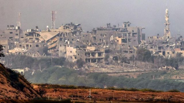 Buildings in Gaza destroyed 