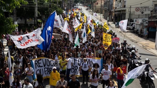 Protesto em São Paulo em março passado contra a reforma