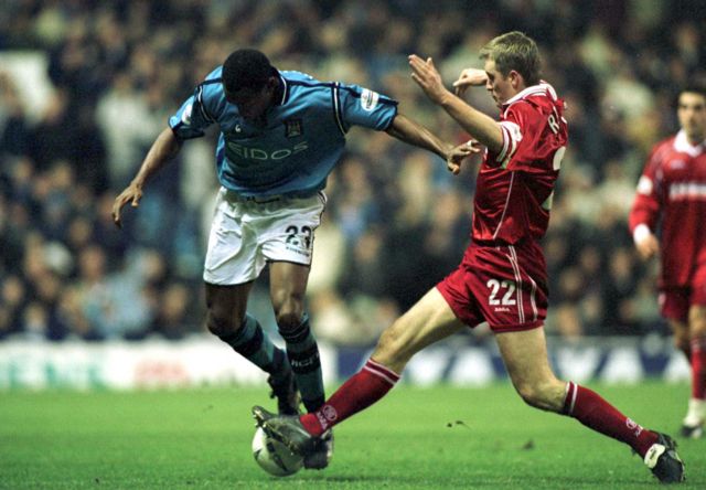 Paolo Wanchope in action against Swindon