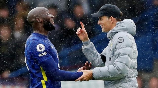 Romelu Lukaku with Thomas Tuchel