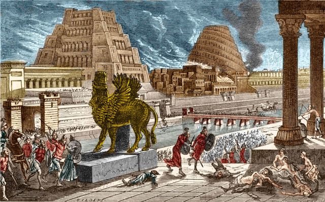 فتح بابل توسط کوروش کبیر، اثر منتشر شده در نشریات قرن ۱۹