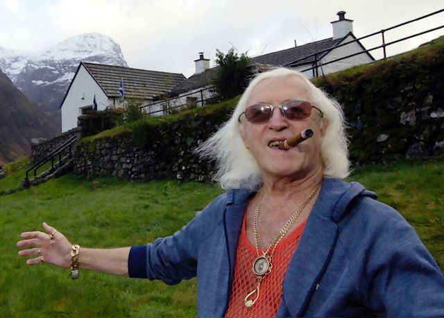 Jimmy Savile at his Glen Coe cottage