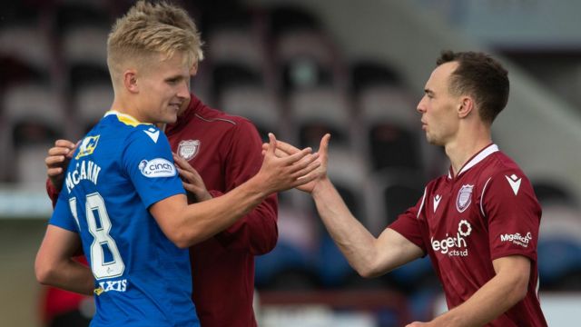 St Johnstone beat Arbroath on penalties after a 2-2 draw at Gayfield in the League Cup in August 2021