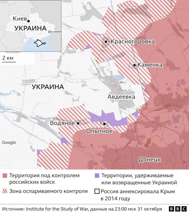 Карта района Авдеевки