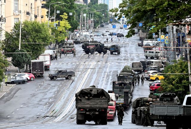 Lực lượng Wagner tại thành phố Rostov-on-Don ngày 24/06
