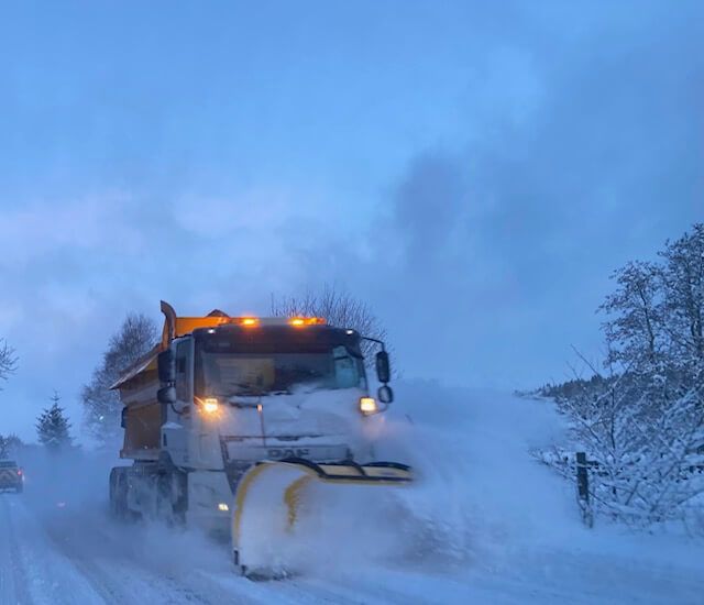 Snow plough in Torridon