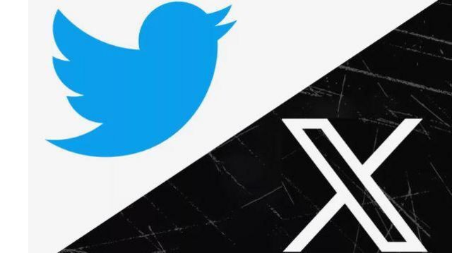 Twitter ve X logoları