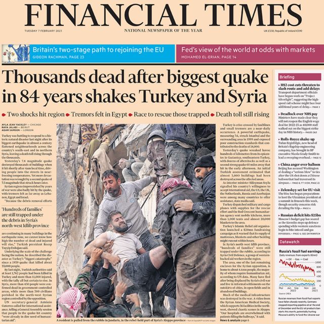Financial Times 1. sayfa 