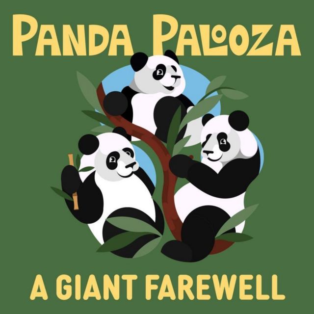 Un afiche promocionando la despedida de los Pandas