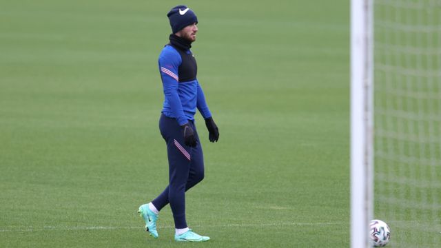 Ben Chilwell training away from the rest of the England squad