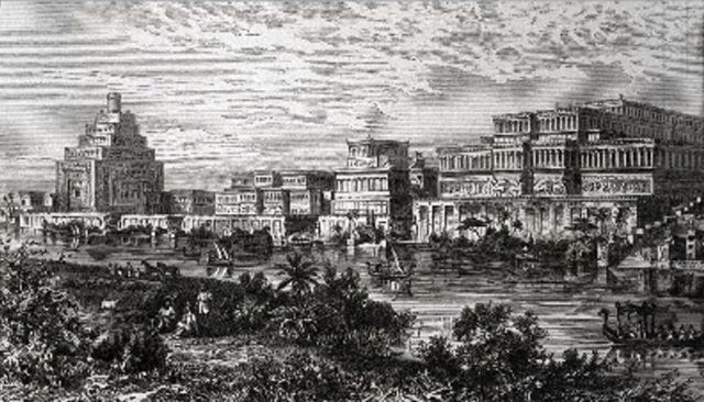 A 19th Century artist's impression of the Assyrian capital, Nineveh 