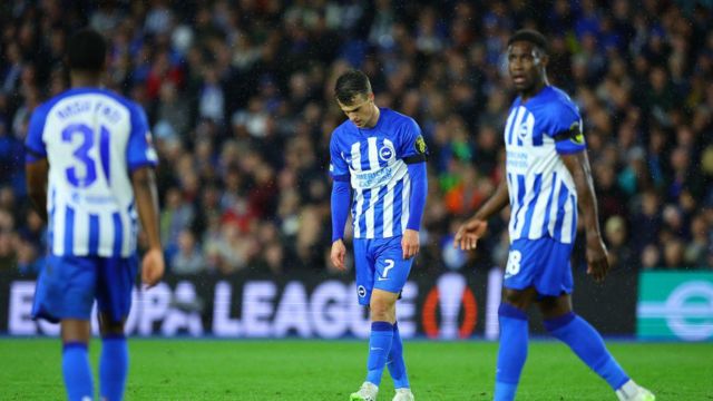 Brighton players look dejected