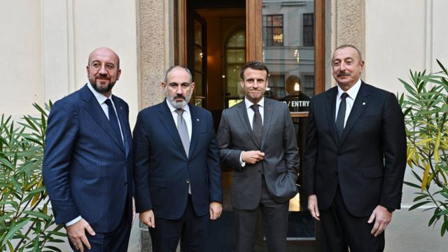 Встреча глав Азербайджана, Армении, Франции и ЕС в Праге в октябре прошлого года