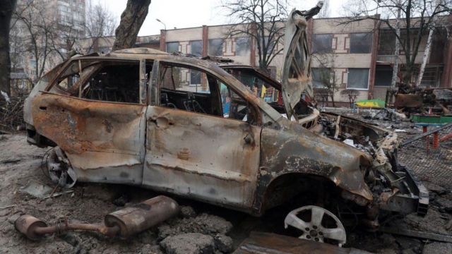 Consequências de um ataque russo em terras ucranianas