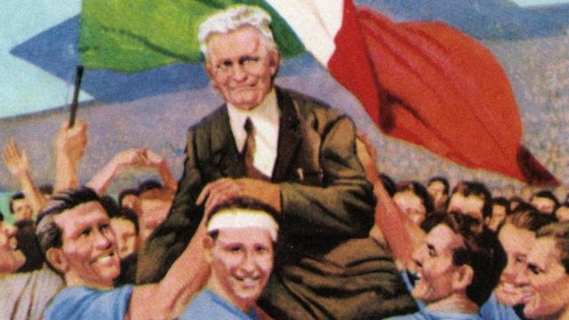 تصویری کارتونی از قهرمانی پوتزو و ایتالیا در جام جهانی ۱۹۳۴
