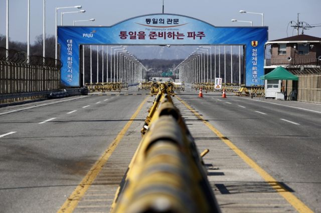 Border checkpoints between the two Koreas