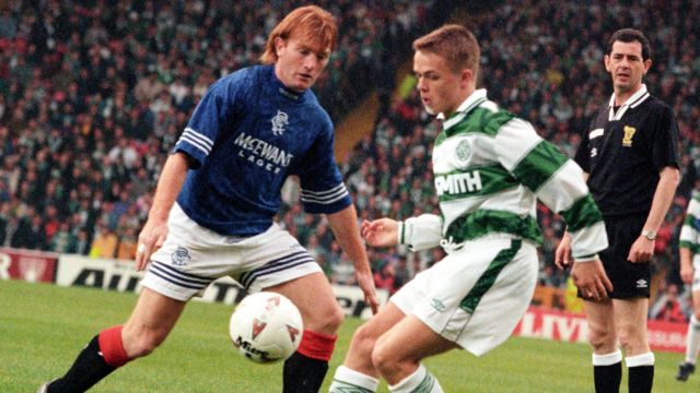 Rangers' Stuart McCall and Celtic's Simon Donnelly in 1994