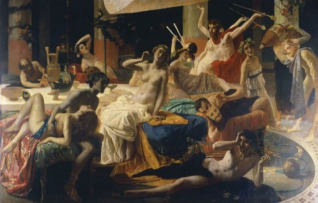 'As orgias de Messalina', pintado em 1867-1868 por Federico Faruffini