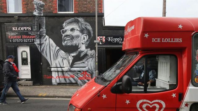 Jurgen Klopp mural near Anfield