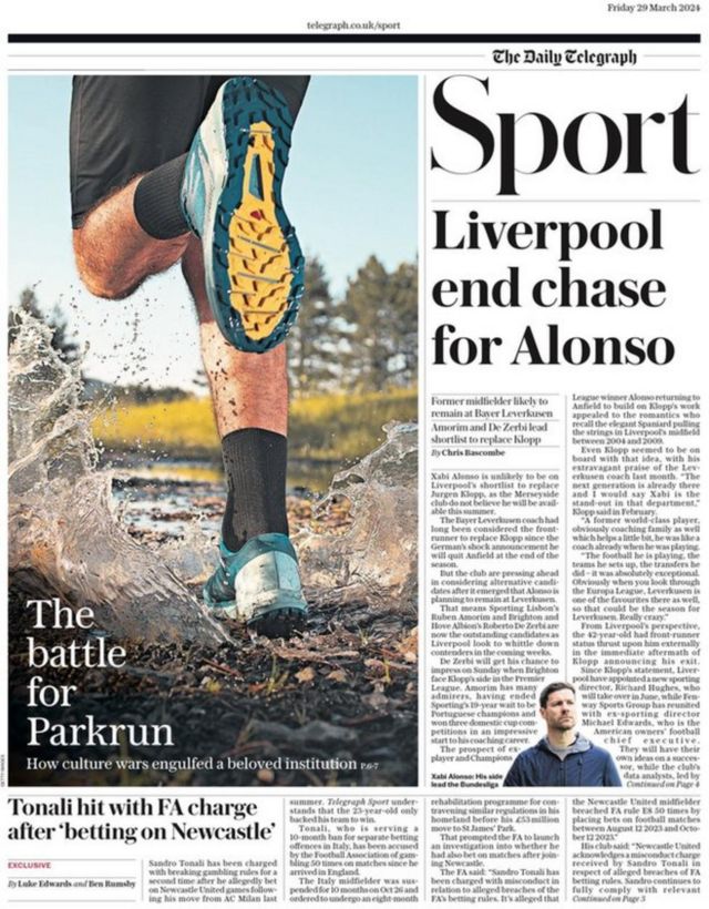 Daily Telegraph sports section