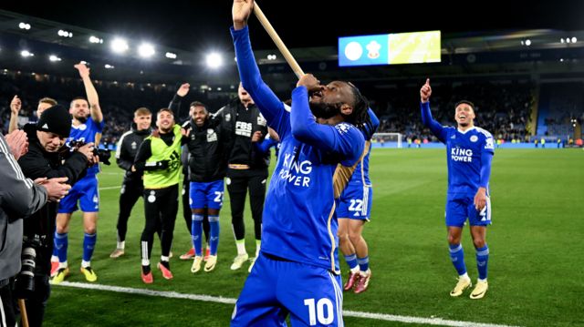 Leicester celebrate beating Southampton