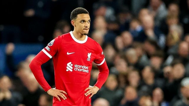 Trent Alexander-Arnold looking disappointed