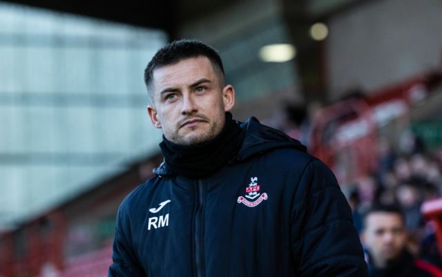 Airdrie Manager Rhys McCabe during a cinch Championship match between Airdrionians and Dundee United at Excelsior Stadium, on April 26, 2024, in Airdrie, Scotland.
