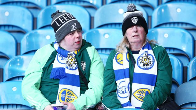 Leeds fans in the stand at Elland Road