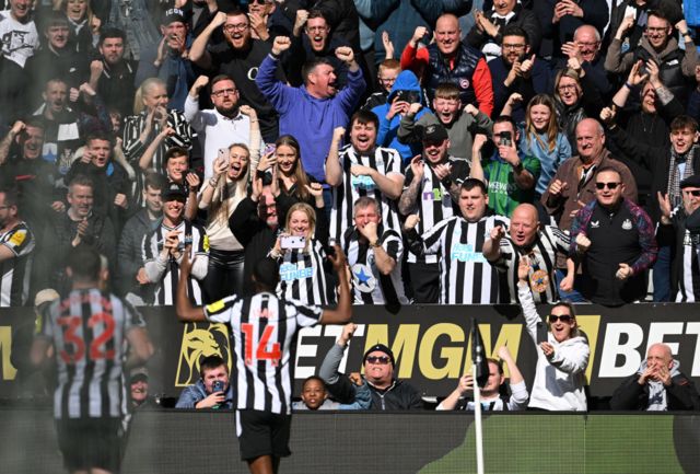 Newcastle supporters at St James' Park